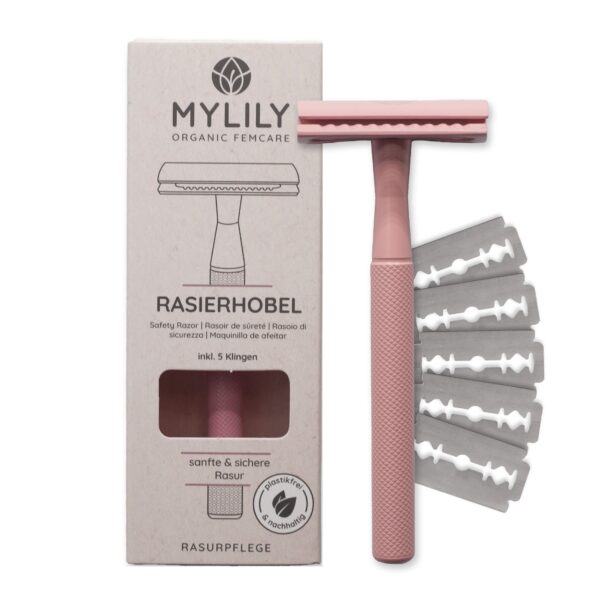 Mylily Rasierhobel inklusive 5 Klingen - Rosa