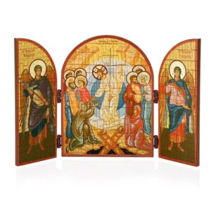 NKlaus Bild Auferstehung Jesus Christus Ostern Ikone Triptychon Holz 25x16c Christ, Religion