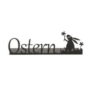 Posiwio Osterhase Aufsteller OSTERN schwarz Schriftzug aus Metall L3
