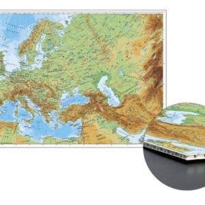 Stiefel Wandkarte Kleinformat Europa und der Nahe Osten physisch zum Pinnen auf Wabenplatte, Planokarte