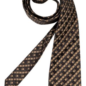 Strellson Premium Herren Krawatte braun Seide Gemustert