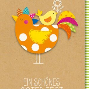 Verlag Dominique Grußkarten A - Ostern - Karte mit Umschlag - orangene Henne mit Küken
