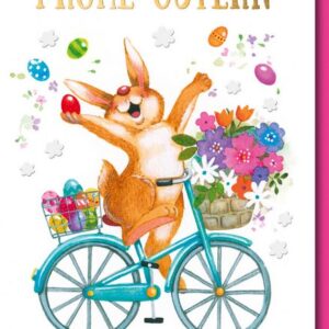 Verlag Dominique Grußkarten Ostern - Karte mit Umschlag - Hase auf Fahrrad