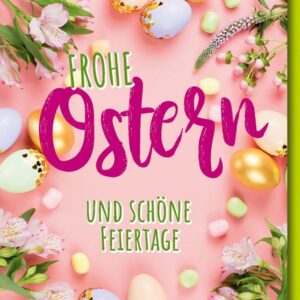 Verlag Dominique Grußkarten Ostern - Karte mit Umschlag - Ostermix in pink