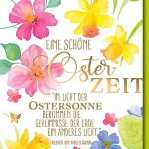Verlag Dominique Grußkarten Ostern - Karte mit Umschlag - bunte Blumen