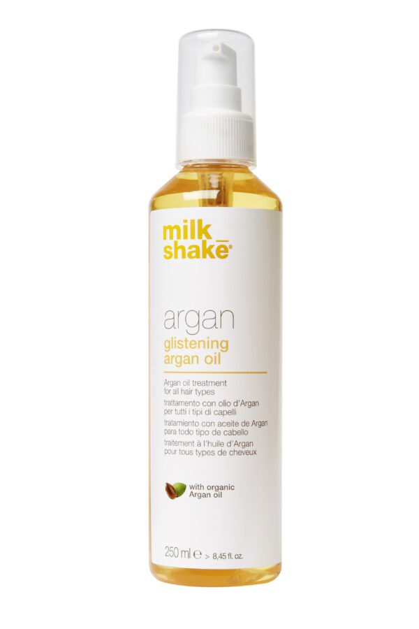 GlanzKonsistenz: ÖlMilk Shake Glistening Argan Oil - Argan Oil b&auml;ndigt Krausen und pflegt jeden Haartyp.