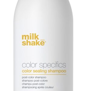 ReinigendKonsistenz: Dick FlüssigDas Milk_Shake Color Specifics Color Sealing Shampoo 1000 ml ist ein Shampoo f&uuml;r die Farbabschlussbehandlung. Es reinigt sanft und schlie&szlig;t kosmetische F&auml;rbemittel ein. Das Ergebnis sind langanhaltende Farben und verbesserter Glanz im Haar. Zudem werden dank der sanften Tenside die Haarfasern gesch&uuml;tzt. Milchproteine sorgen f&uuml;r eine intensive Pflege der Haarstruktur. Die Kopfhaut wird durch Glyzerin vor dem Austrocknen gesch&uuml;tzt und mit Feuchtigkeit versorgt.