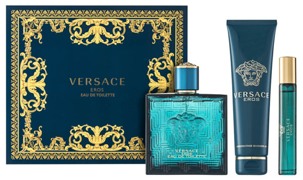 Versace Eros Pour Homme EDT Geschenkset EDT 100 ml + EDT 10 ml + 100 ml Duschgel