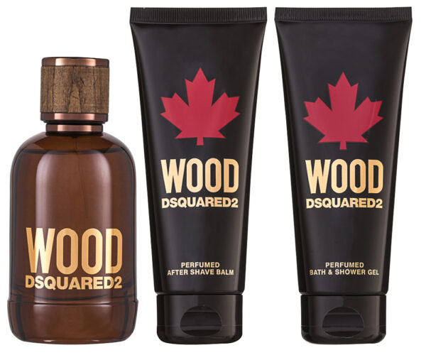 DSquared2 Wood Pour Homme EDT Geschenkset EDT 100 ml + 100 ml Duschgel + 100 ml After Shave Balm