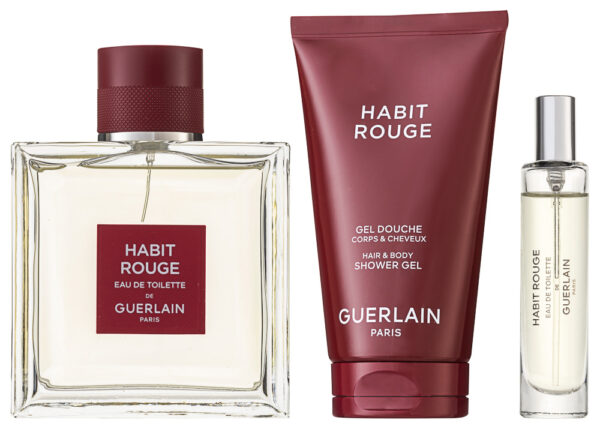 Guerlain Habit Rouge EDT Geschenkset EDT 100 ml + EDT 10 ml + 75 ml Duschgel