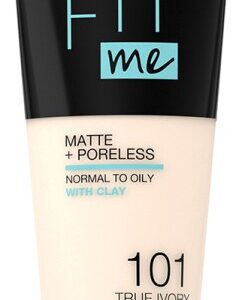 Maybelline New York Fit Me! Matte + Poreless Make-Up 101 True Ivory Foundation (flüssig) 30ml