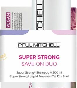 Aktion - Paul Mitchell Save on Duo Super Strong - Shampoo 300 ml + Haarlotion 6x12 ml