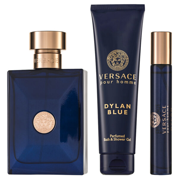 Versace Dylan Blue Pour Homme EDT Geschenkset EDT 100 ml + EDT 10 ml + 150 Duschgel