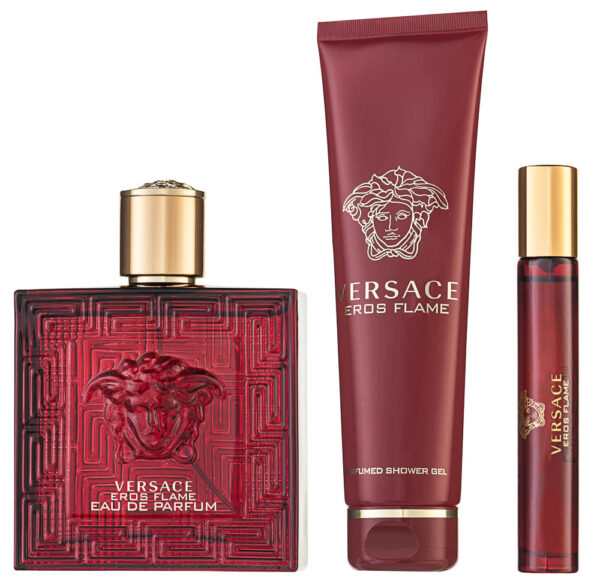 Versace Eros Flame EDP Geschenkset EDP 100 ml + EDP 10 ml + 150 ml Duschgel